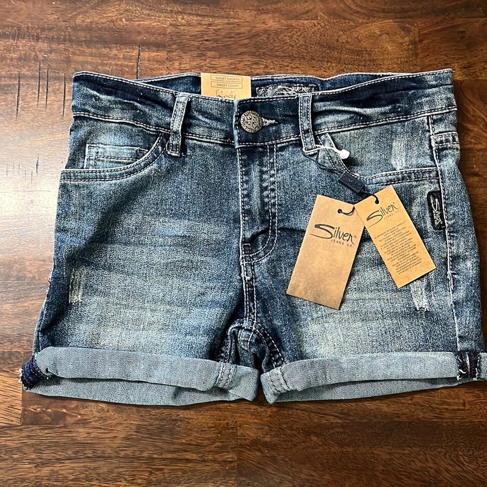 Brand New with tags Silver Short shorts.
